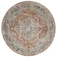 thumbnail image 1 of SAFAVIEH Silverado Sebastian Medallion Polyester Area Rug, Rust/Blue, 6'4" x 6'4" Round, 1 of 8