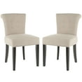 thumbnail image 1 of SAFAVIEH Sinclaire Contemporary Linen Polyester Solid Dining Side Chair, True Taupe (Set of 2), 1 of 11