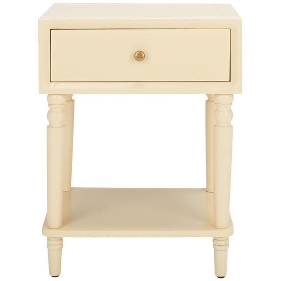 SAFAVIEH Siobhan Solid Rustic 24" Nightstand with Storage Drawer, Vanilla