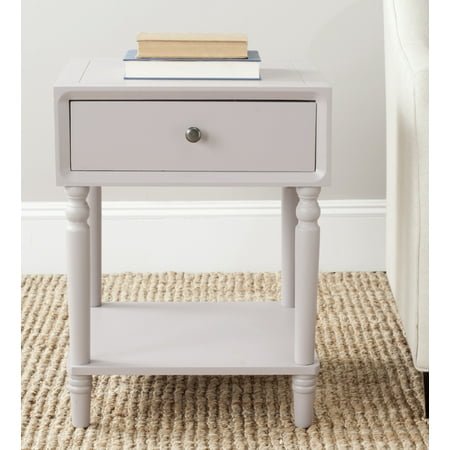 SAFAVIEH Siobhan Solid Rustic Nightstand with Storage Drawer, Quartz Grey