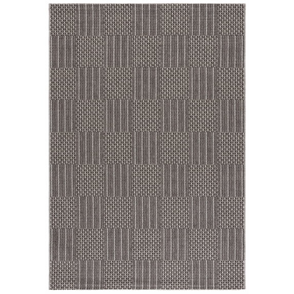 SAFAVIEH Sisal All-Weather Austen Geometric Indoor/Outdoor Area Rug, Black/Grey, 5'3" x 7'6"