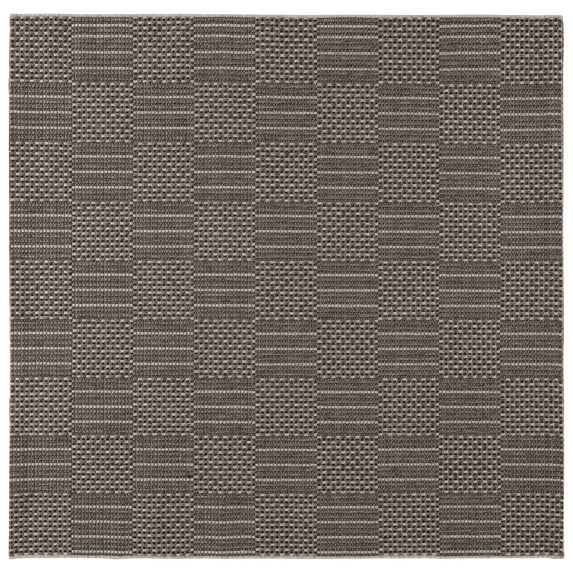 SAFAVIEH Sisal All-Weather Austen Geometric Indoor/Outdoor Area Rug, Black/Grey, 6'7" x 6'7" Square