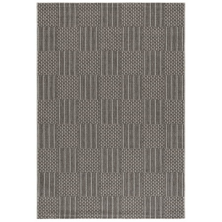 SAFAVIEH Sisal All-Weather Austen Geometric Indoor/Outdoor Area Rug, Black/Grey, 8' x 10'