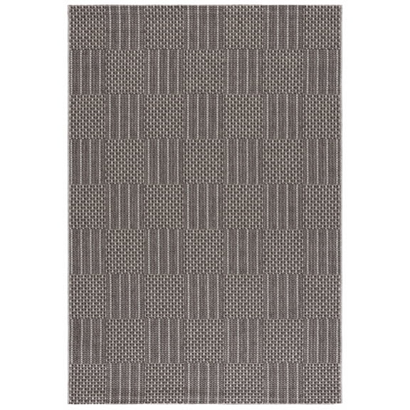 SAFAVIEH Sisal All-Weather Austen Geometric Indoor/Outdoor Area Rug, Black/Grey, 9' x 12'