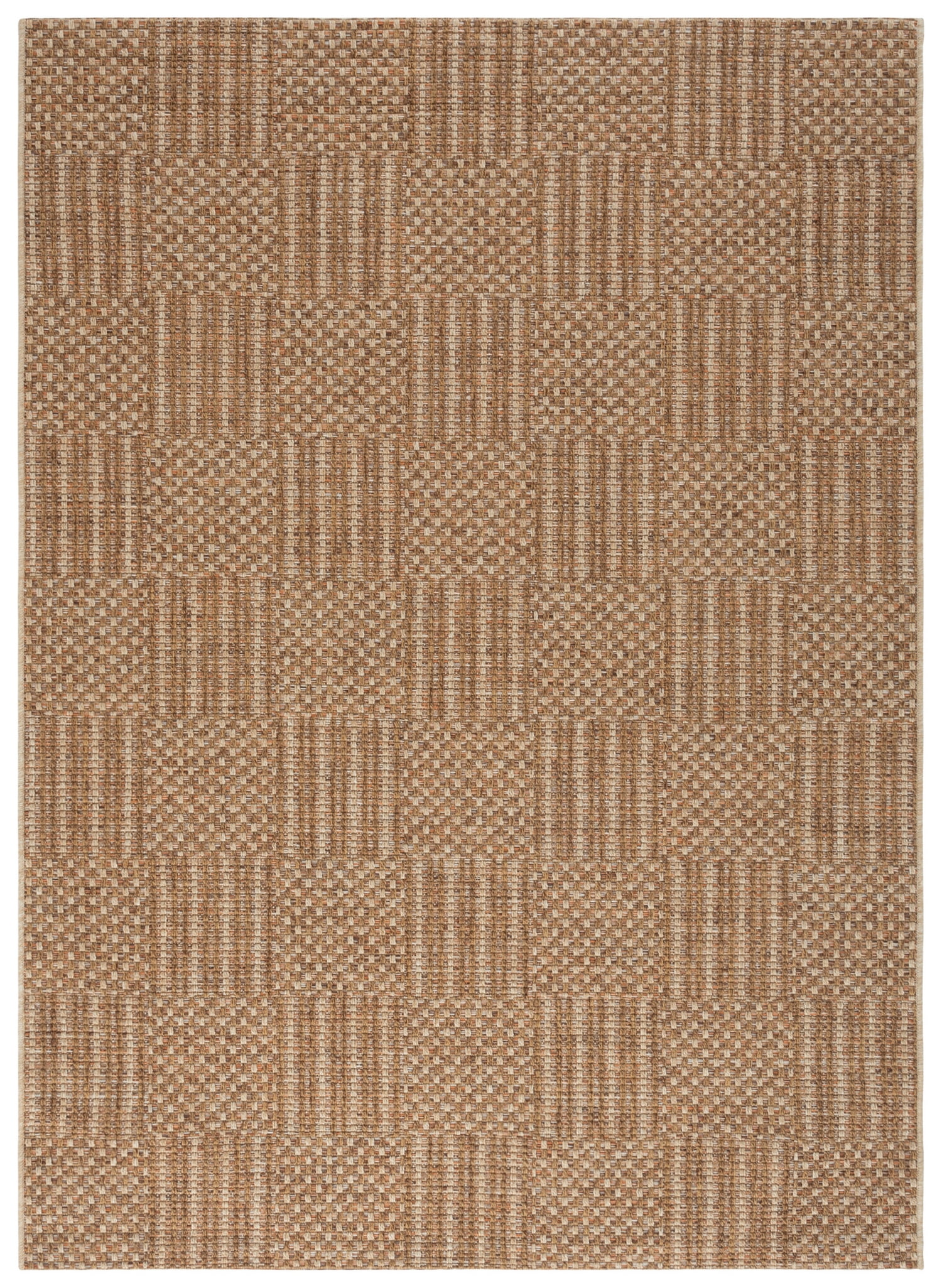 SAFAVIEH Sisal All-Weather Austen Geometric Indoor/Outdoor Area Rug, Natural/Brown, 5'3" x 7'6"