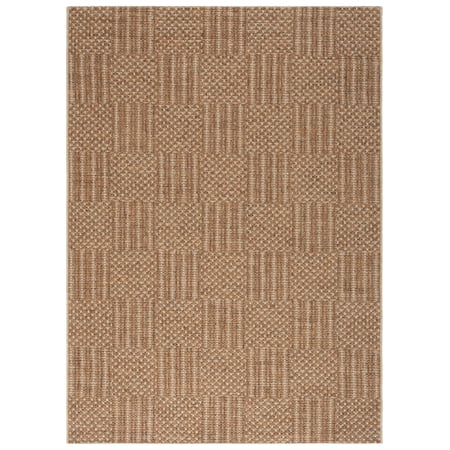 SAFAVIEH Sisal All-Weather Austen Geometric Indoor/Outdoor Area Rug, Natural/Brown, 5'3" x 7'6"