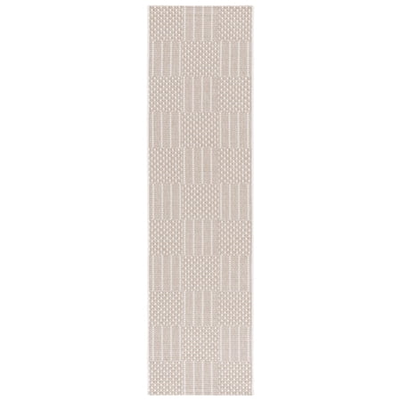 SAFAVIEH Sisal All-Weather Austen Geometric Indoor/Outdoor Runner Rug, Taupe/Beige, 2'2" x 8'