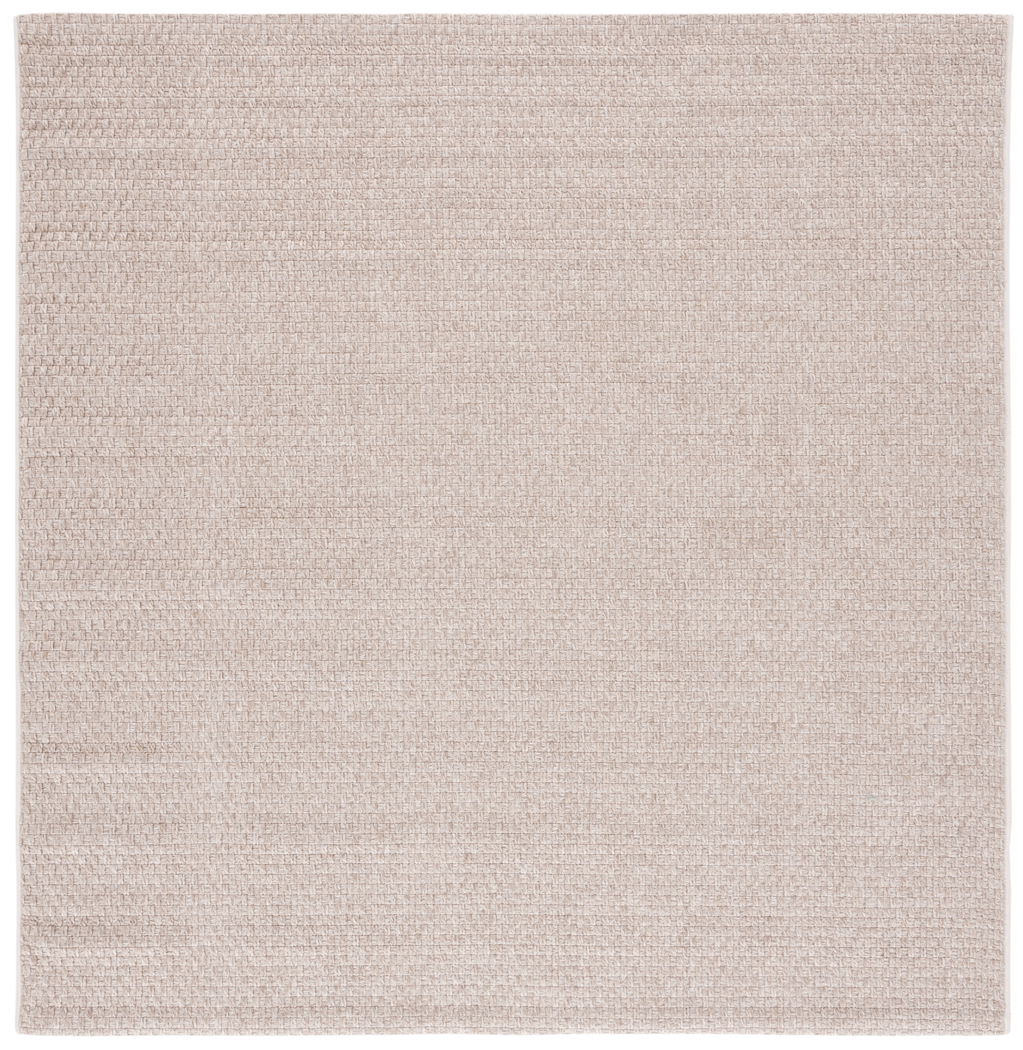 Beige Synthetic Square Indoor/Outdoor Stain-Resistant Rug