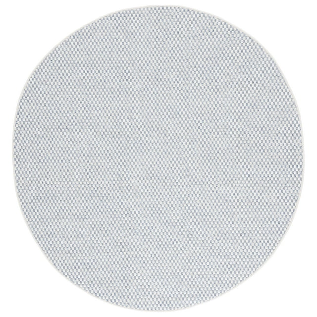 SAFAVIEH Sisal All-Weather Delroy Solid Indoor/Outdoor Area Rug, Blue/Ivory, 6'7" x 6'7" Round
