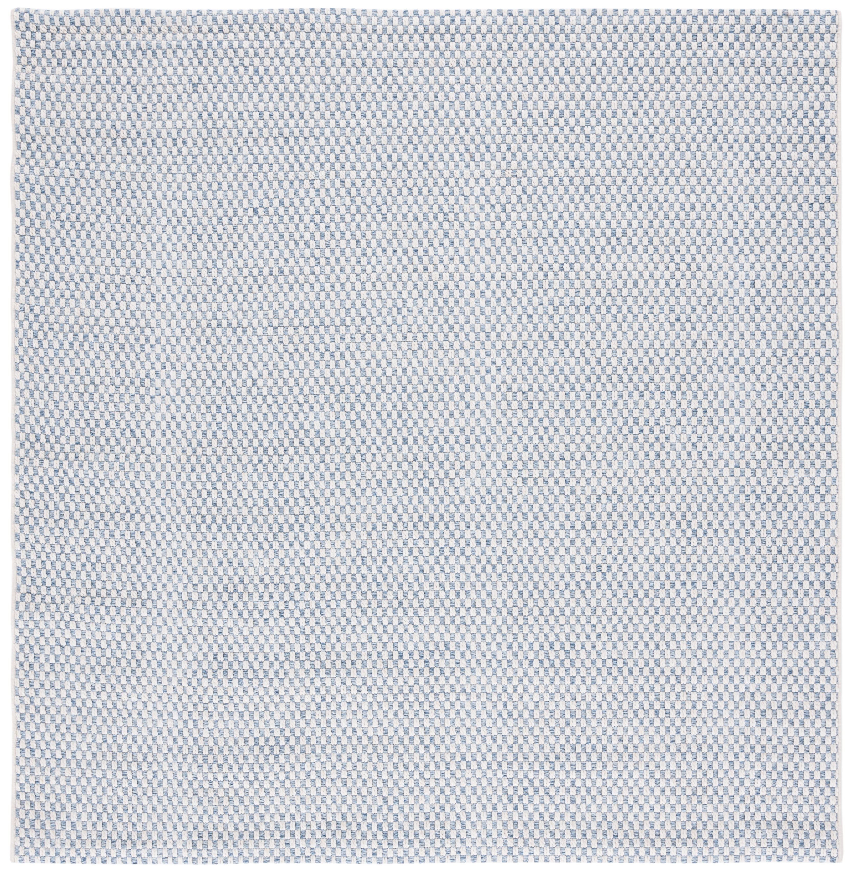 SAFAVIEH Sisal All-Weather Delroy Solid Indoor/Outdoor Area Rug, Blue/Ivory, 6'7" x 6'7" Square