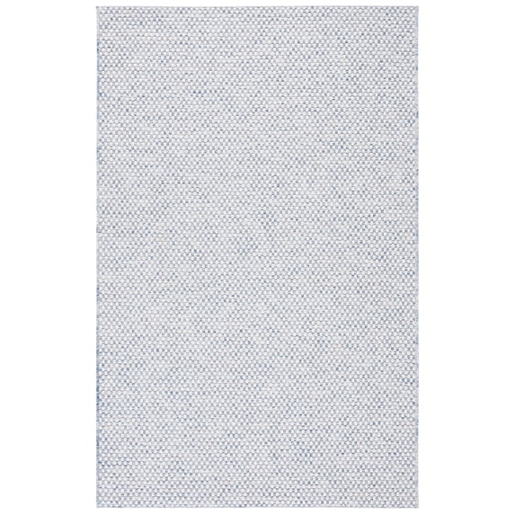 SAFAVIEH Sisal All-Weather Delroy Solid Indoor/Outdoor Area Rug, Blue/Ivory, 6'7" x 9'6"