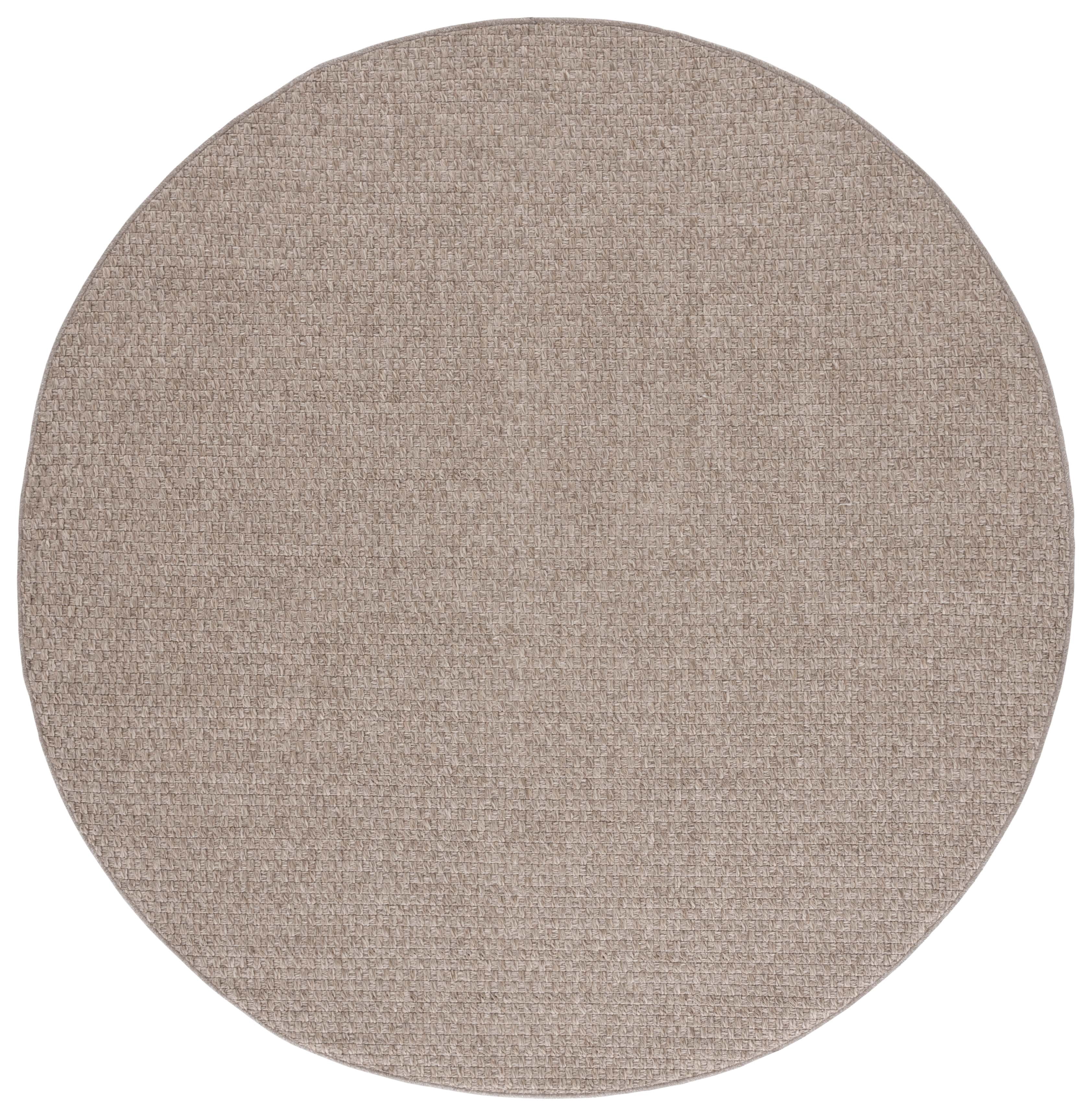 SAFAVIEH Sisal All-Weather Delroy Solid Indoor/Outdoor Area Rug, Brown, 6'7" x 6'7" Round