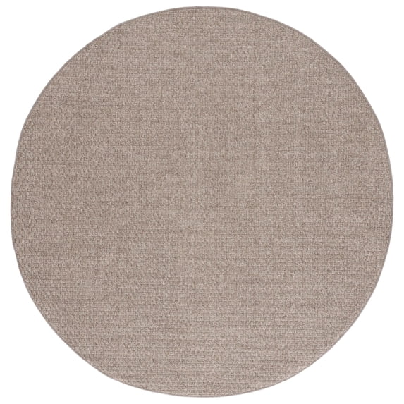 SAFAVIEH Sisal All-Weather Delroy Solid Indoor/Outdoor Area Rug, Brown, 6'7" x 6'7" Round