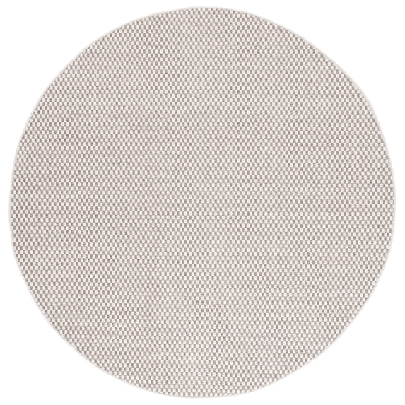 SAFAVIEH Sisal All-Weather Delroy Solid Indoor/Outdoor Area Rug, Natural/Ivory, 6'7" x 6'7" Round