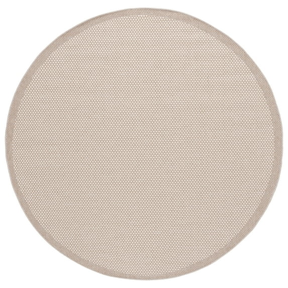 SAFAVIEH Sisal All-Weather Dixie Bordered Indoor/Outdoor Area Rug, Ivory/Beige, 6'7" x 6'7" Round