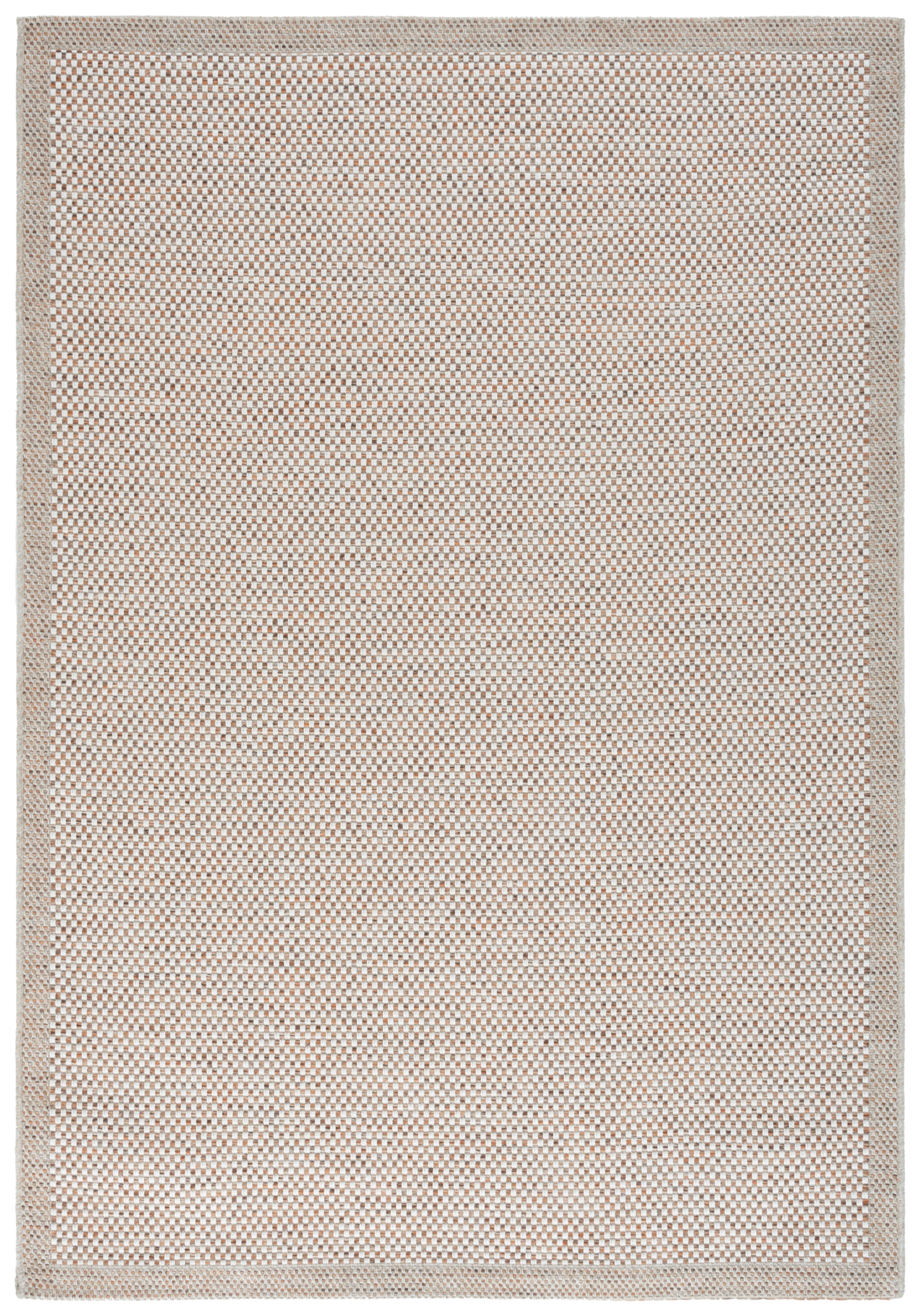 SAFAVIEH Sisal All-Weather Dixie Bordered Indoor/Outdoor Area Rug, Ivory/Orange Beige, 5'3" x 7'6"