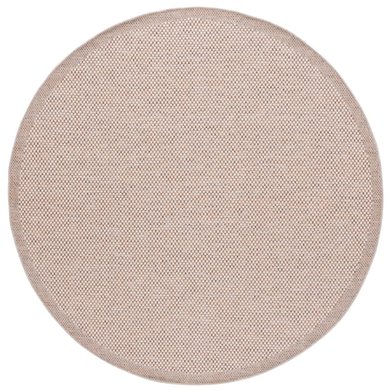 SAFAVIEH Sisal All-Weather Dixie Bordered Indoor/Outdoor Area Rug, Ivory/Orange Beige, 6'7" x 6'7" Round