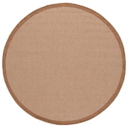 SAFAVIEH Sisal All-Weather Dixie Bordered Indoor/Outdoor Area Rug, Natural/Brown, 6'7" x 6'7" Round