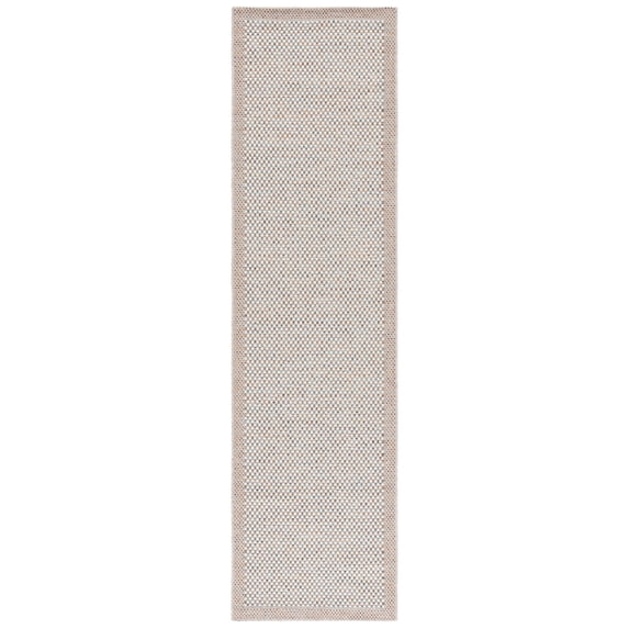 SAFAVIEH Sisal All-Weather Dixie Bordered Indoor/Outdoor Runner Rug, Ivory/Aqua Orange, 2'2" x 8'