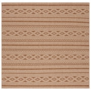 Safavieh Sisal All-Weather Ksenija Power Loomed Dark Brown Geometric Area Rug, 6'7" x 6'7"
