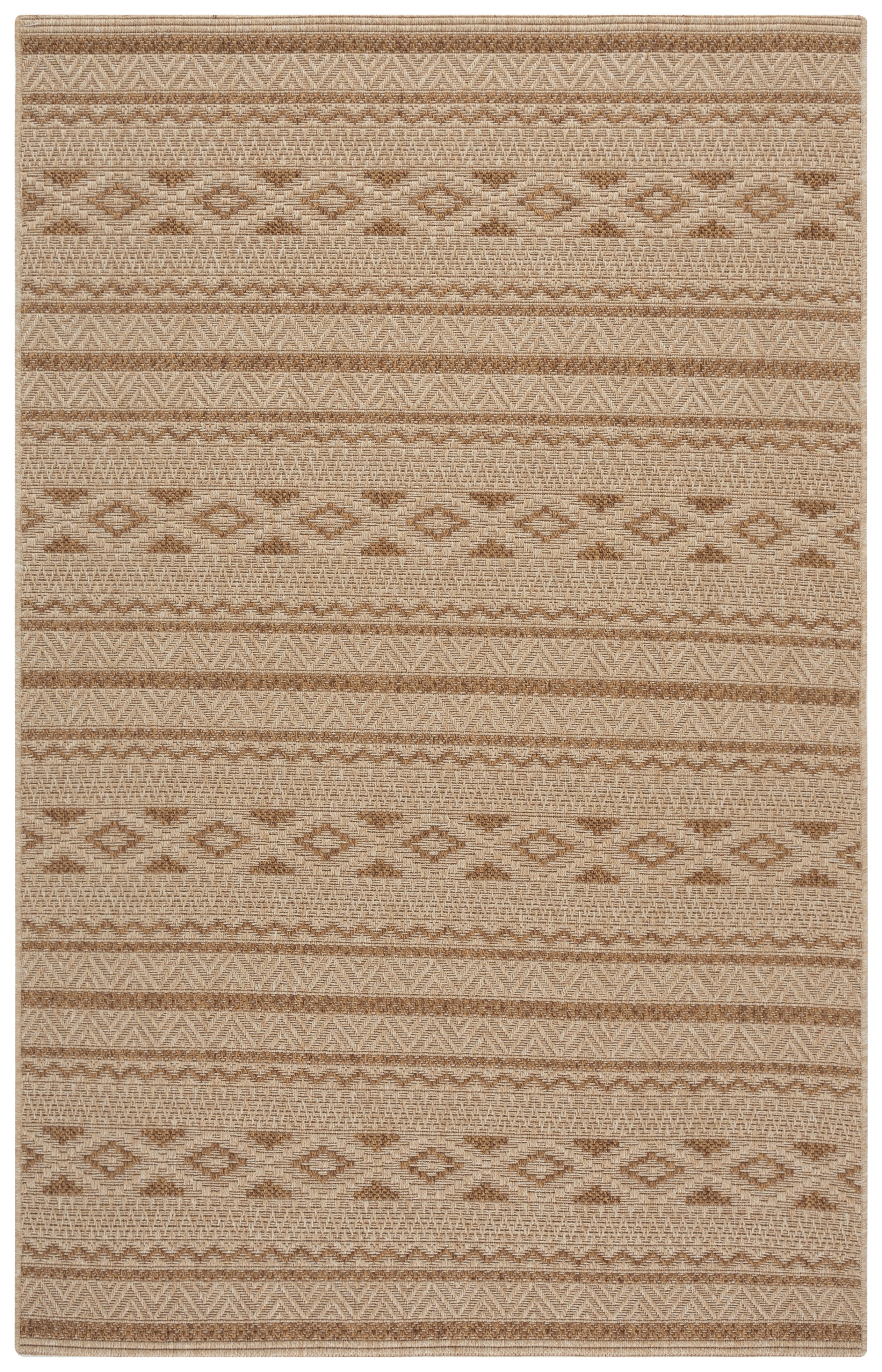 SAFAVIEH Sisal All-Weather Ksenija Geometric Indoor/Outdoor Area Rug, Natural/Brown, 9' x 12'