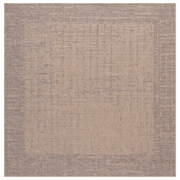 SAFAVIEH Sisal Performance Beatrice Geometric Indoor/Outdoor Area Rug, Natural/Beige, 6'7" x 6'7" Square