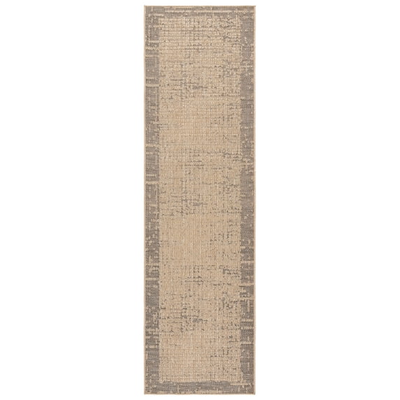 SAFAVIEH Sisal Performance Beatrice Geometric Indoor/Outdoor Runner Rug, Natural/Beige, 2'2" x 8'