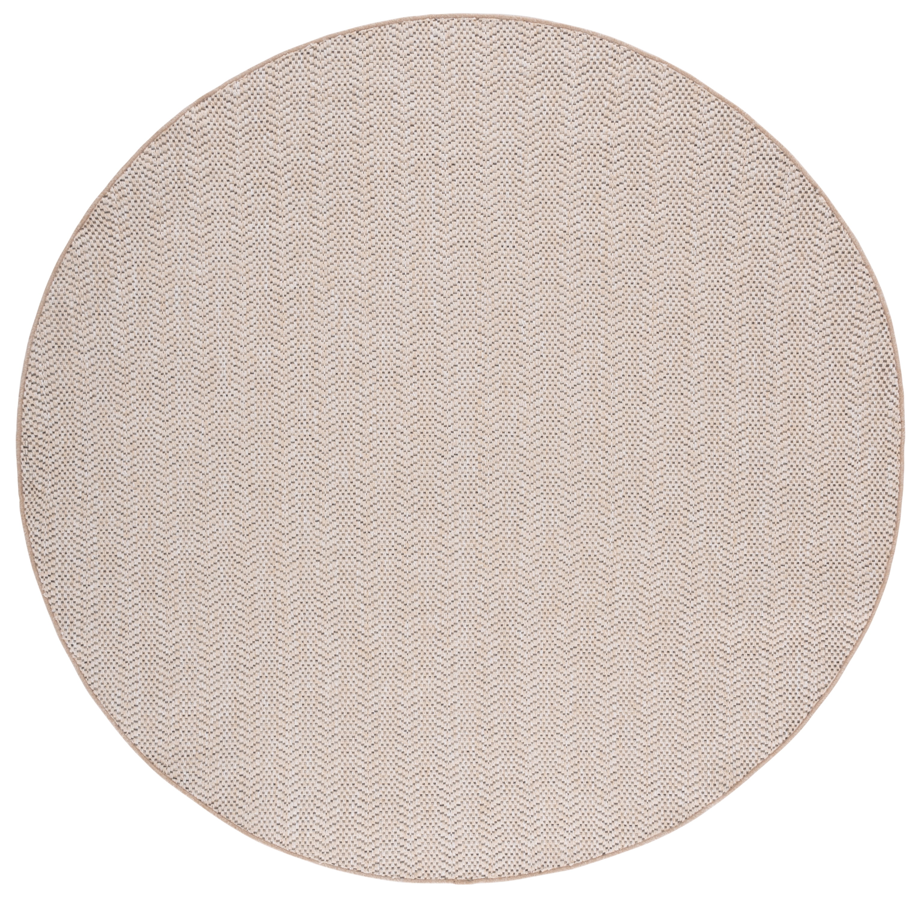SAFAVIEH Sisal Performance Deonne Chevron Indoor/Outdoor Area Rug, Beige, 6'7" x 6'7" Round
