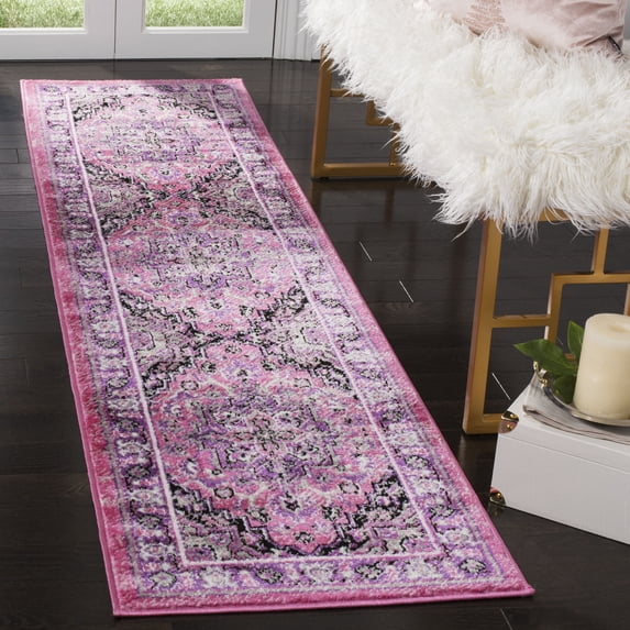 SAFAVIEH Skyler Boniface Floral Runner Rug, Pink/Ivory, 2' x 8'