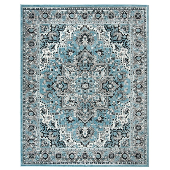 SAFAVIEH Skyler Boniface Medallion Area Rug, Blue/Ivory, 11' x 16'