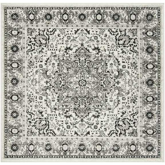 SAFAVIEH Skyler Boniface Medallion Area Rug, Grey/Ivory, 4' x 4' Square