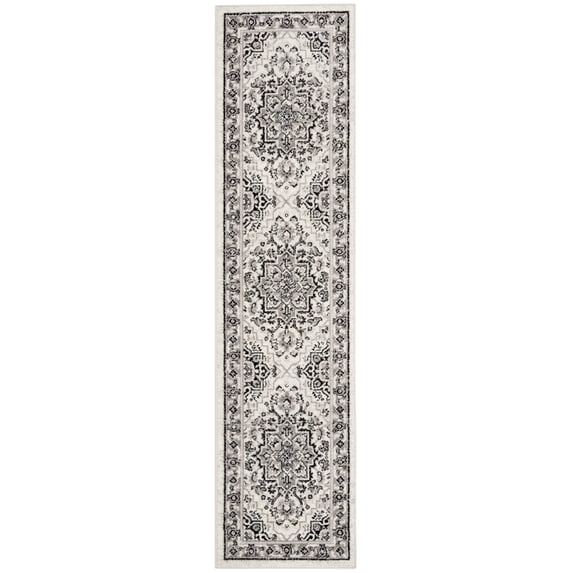 SAFAVIEH Skyler Boniface Medallion Runner Rug, Grey/Ivory, 2' x 22'