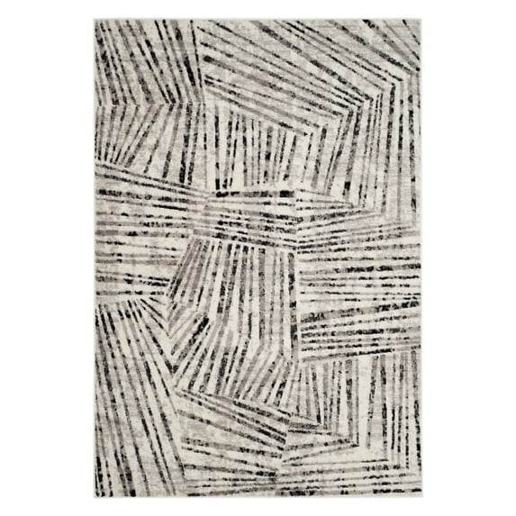 SAFAVIEH Skyler Carlene Geometric Area Rug, Grey/Ivory, 4' x 6'