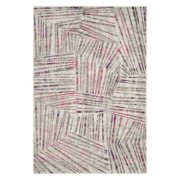 SAFAVIEH Skyler Carlene Geometric Area Rug, Grey/Pink, 4' x 6'