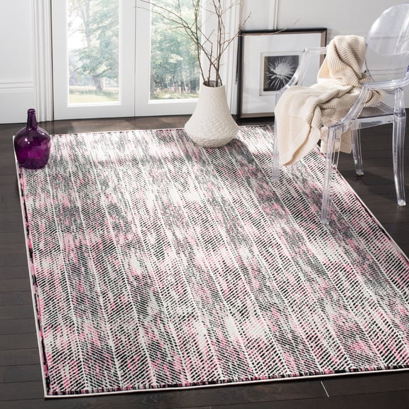 SAFAVIEH Skyler Catriona Striped Area Rug, Grey/Pink, 8' x 10'