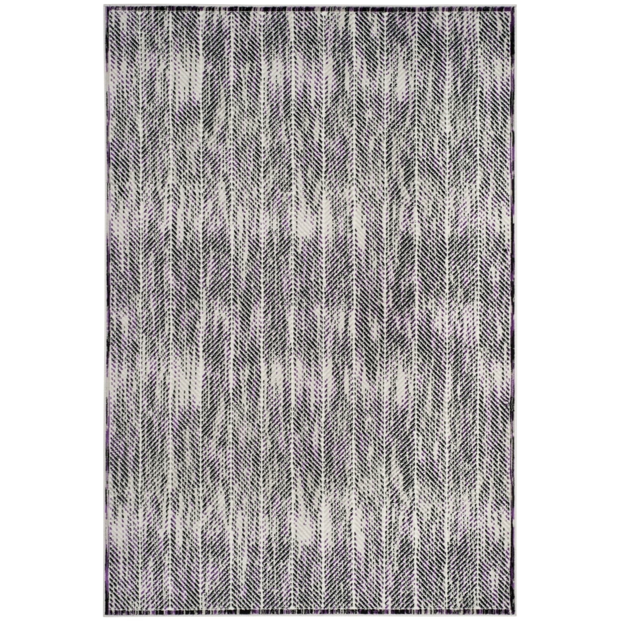 Skyler Grey and Purple Synthetic Medallion 5' x 7' Area Rug