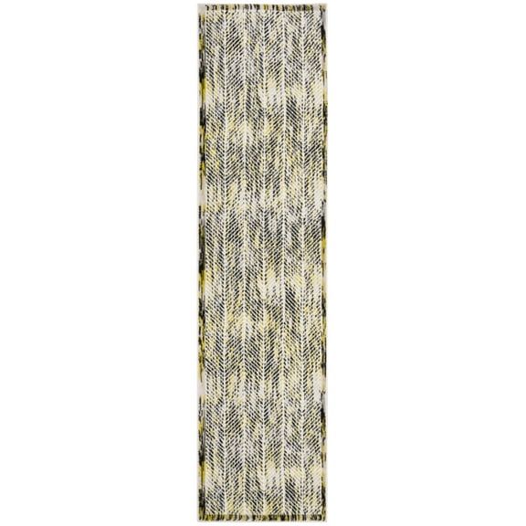 SAFAVIEH Skyler Catriona Striped Runner Rug, Grey/Green, 2' x 8'