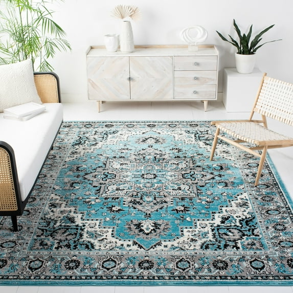 SAFAVIEH Skyler Collection SKY126M Blue / Ivory Rug