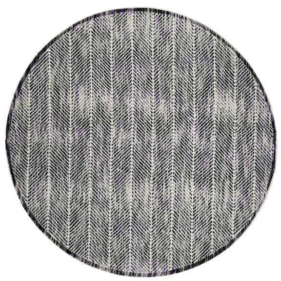 SAFAVIEH Skyler Catriona Striped Area Rug, Grey/Purple, 6'7" x 6'7" Round