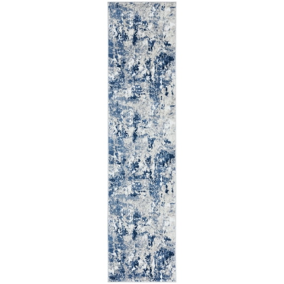 SAFAVIEH Skyler Jacques Distressed Runner Rug, Grey/Navy, 2'2" x 9'