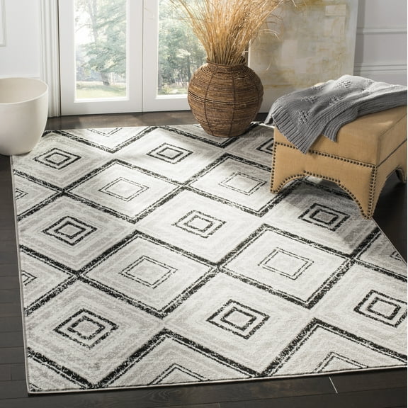 SAFAVIEH Skyler Cuthbert Geometric Area Rug, Grey/Black, 4' x 6'