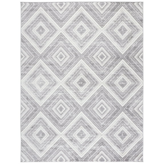 SAFAVIEH Skyler Cuthbert Geometric Runner Rug, Grey/Ivory, 2' x 8'