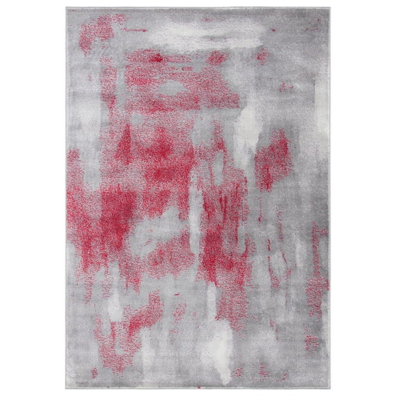 SAFAVIEH Skyler Delmar Distressed Area Rug, Grey/Red, 3' x 5'