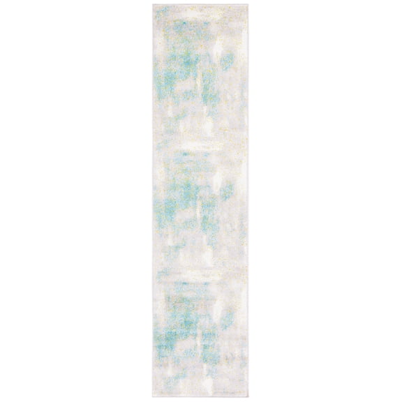SAFAVIEH Skyler Delmar Distressed Runner Rug, Grey/Green, 2' x 8'