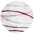 thumbnail image 1 of SAFAVIEH Skyler Elouise Geometric Striped Area Rug, Ivory Grey/Red, 6'7" x 6'7" Round, 1 of 7