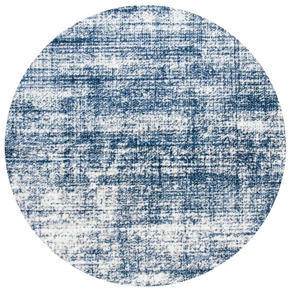 SAFAVIEH Skyler Elsie Abstract Area Rug, Ivory/Navy, 6'7" x 6'7" Round
