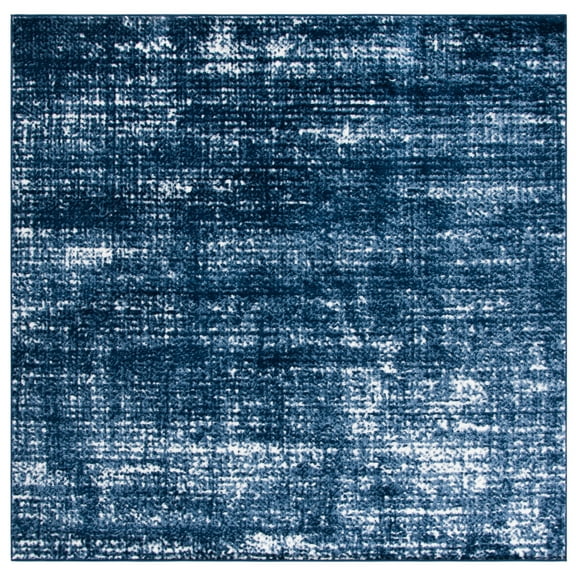 SAFAVIEH Skyler Elsie Distressed Area Rug, Navy/Ivory, 6'7" x 6'7" Square