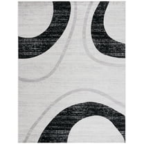 SAFAVIEH Skyler Georgene Geometric Area Rug, Ivory Grey/Black, 8' x 10'