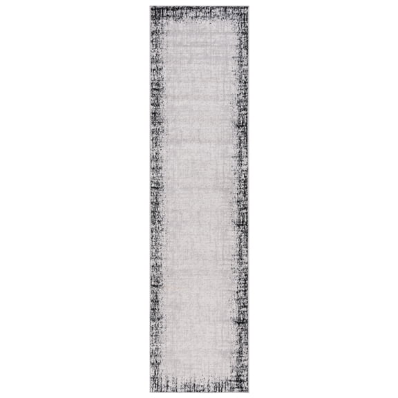 SAFAVIEH Skyler Gervase Bordered Runner Rug, Ivory Grey/Black, 2' x 8'