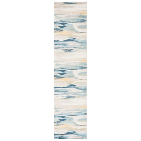 SAFAVIEH Skyler Ilija Abstract Runner Rug, Beige/Navy, 2'2" x 5'
